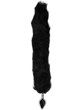 Ouch!: Fox Tail with Metal Butt Plug, black