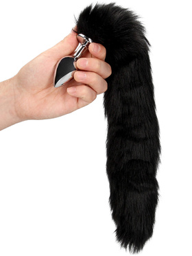 Ouch!: Fox Tail with Metal Butt Plug, black