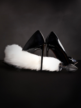 Ouch!: Fox Tail with Metal Butt Plug, white