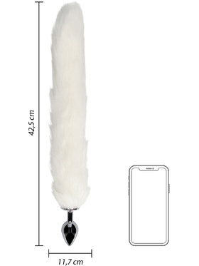 Ouch!: Fox Tail with Metal Butt Plug, white