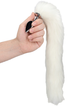 Ouch!: Fox Tail with Metal Butt Plug, white