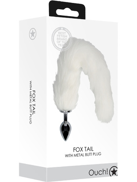 Ouch!: Fox Tail with Metal Butt Plug, white