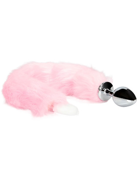 Ouch!: Light-up Fox Tail with Metal Butt Plug, pink