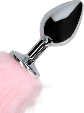 Ouch!: Light-up Fox Tail with Metal Butt Plug, pink