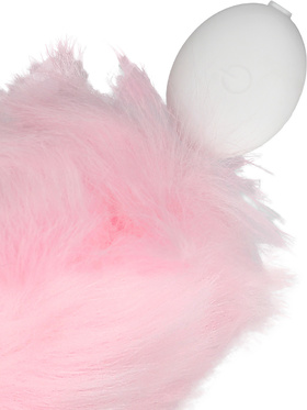 Ouch!: Light-up Fox Tail with Metal Butt Plug, pink