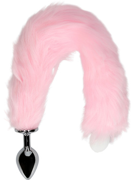 Ouch!: Light-up Fox Tail with Metal Butt Plug, pink