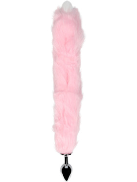 Ouch!: Light-up Fox Tail with Metal Butt Plug, pink