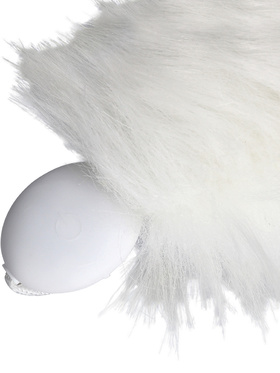 Ouch!: Light-up Fox Tail with Metal Butt Plug, white