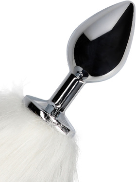 Ouch!: Light-up Fox Tail with Metal Butt Plug, white