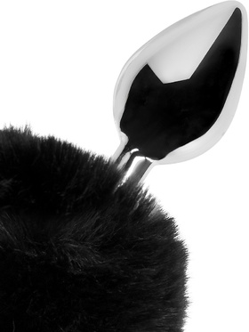 Ouch!: Bunny Tail with Metal Butt Plug, black