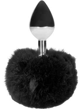 Ouch!: Bunny Tail with Metal Butt Plug, black