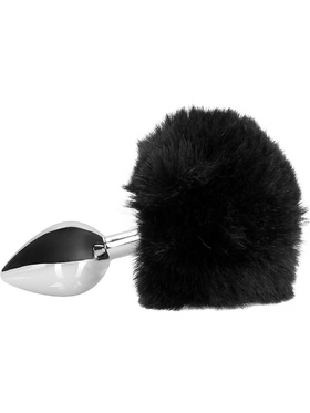 Ouch!: Bunny Tail with Metal Butt Plug, black