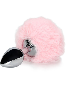 Ouch!: Bunny Tail with Metal Butt Plug, pink