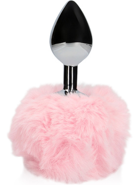 Ouch!: Bunny Tail with Metal Butt Plug, pink