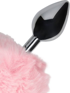 Ouch!: Bunny Tail with Metal Butt Plug, pink