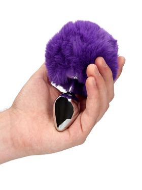 Ouch!: Bunny Tail with Metal Butt Plug, purple