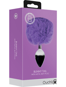 Ouch!: Bunny Tail with Metal Butt Plug, purple