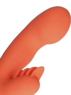 Loveline: Silicone Rabbit Vibrator with Ribbed Clitoral Stimulator