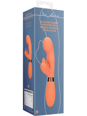 Loveline: Silicone Rabbit Vibrator with Ribbed Clitoral Stimulator