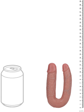 RealRock: U Shape Realistic Double Dildo, light