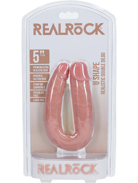 RealRock: U Shape Realistic Double Dildo, light