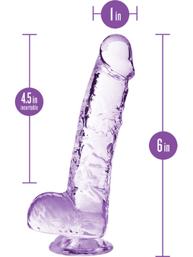 Naturally Yours: Crystalline Dildo, 15 cm, purple