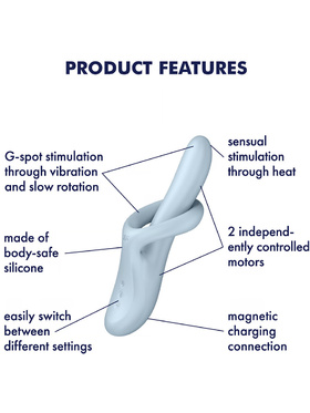 Satisfyer: Heat Flex 4, Warming Rabbit Vibrator, blue